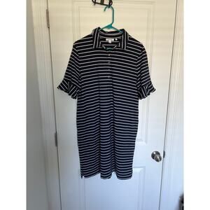 Chico’s Striped Polo Shirt Dress – Size 2 (US Large)